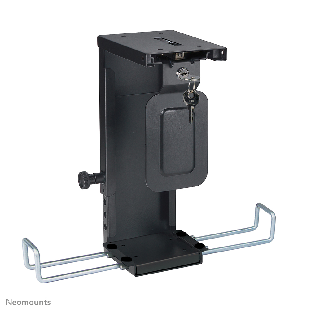 Neomounts by Newstar CPU-D075BLACK/LK is een steun waarmee u een PC aan het bureau bevestigt. Incl. slot.