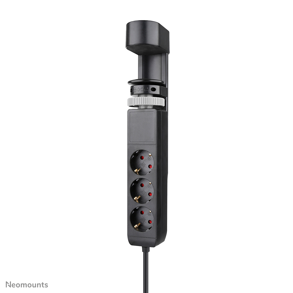 Neomounts VOLT DS22-840BL6 Bureaucontactdoos met klem - 2 x USB-C (20W), 1x USB-A (18W), 3 x 230V Type F stopcontact 3680 Watt - 1,4 m kabel - Quick-charge - zwart