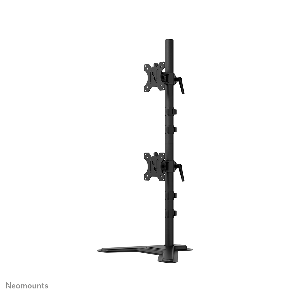 Neomounts DS45-600BL2V Monitorstandaard voor twee schermen - 10-32" - 0-9 kg | 19,8 lbs (2x) - 90° kantelbaar - 360° draaibaar - 180° zwenkbaar - VESA 75x75 - Zwart