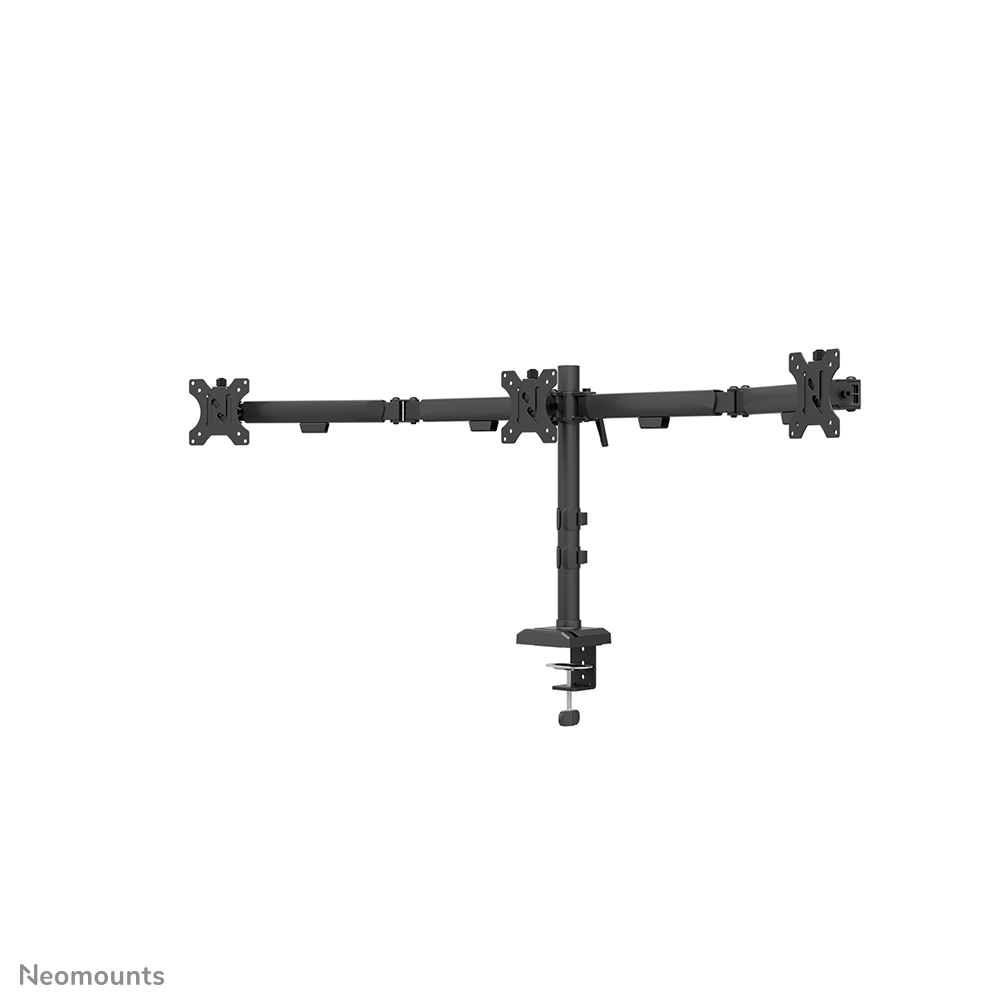 Neomounts NERO DS60-600BL3 Monitorarm 3 schermen - 10-27" - 0-6 kg/scherm - Quick-fix - 180°-stop - 100% plasticvrije verpakking - zwart