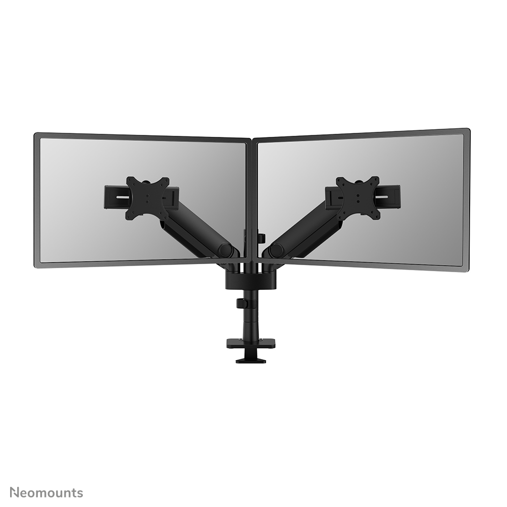 Neomounts NEXT One SL DS65S-950BL2 Monitorarm 2 schermen - 24-34" - 1-11 kg/scherm (curved 9 kg/scherm) - gasveer - 180°-stop - Topfix - Easy Install-model - multi-instelbaar slider model - 100% plasticvrije verpakking - zwart