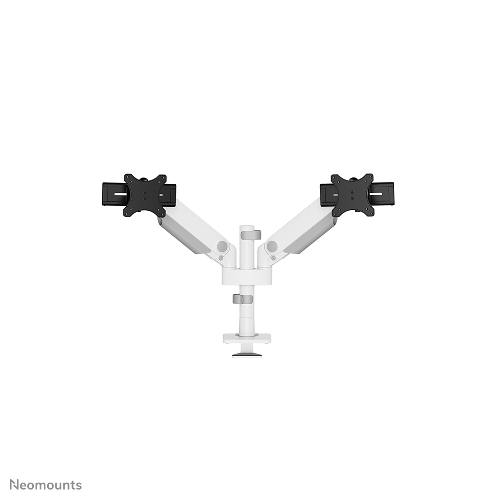 Neomounts NEXT One SL DS65S-950WH2 Monitorarm 2 schermen - 24-34" - 1-11 kg/scherm (curved 9 kg/scherm) - gasveer - 180°-stop - Topfix - Easy Install-model - multi-instelbaar slider model - 100% plasticvrije verpakking - wit