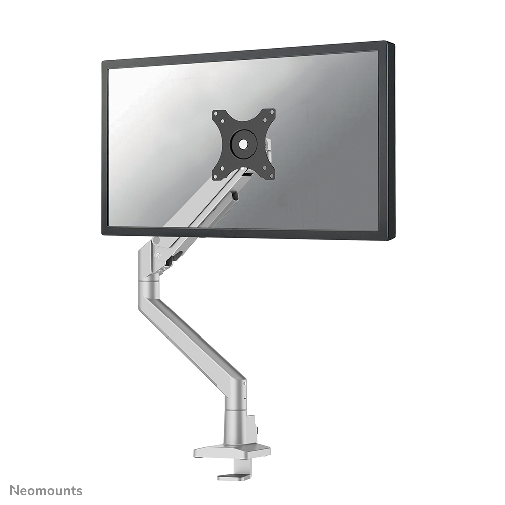 Neomounts NEXT Slim DS70-250SL1 Monitorarm 1 scherm - 17-35" - 1-9 kg (curved 8 kg) - gasveer - 180°-stop - Topfix - Easy Install-model - 100% plasticvrije verpakking - zilver