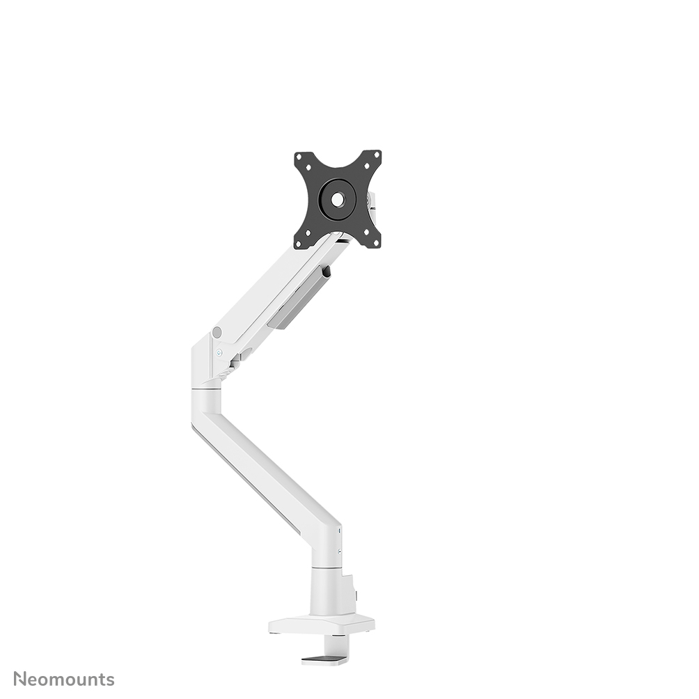 Neomounts NEXT Slim DS70-250WH1 Monitorarm 1 scherm - 17-35" - 1-9 kg (curved 8 kg) - gasveer - 180°-stop - Topfix - Easy Install-model - 100% plasticvrije verpakking - wit