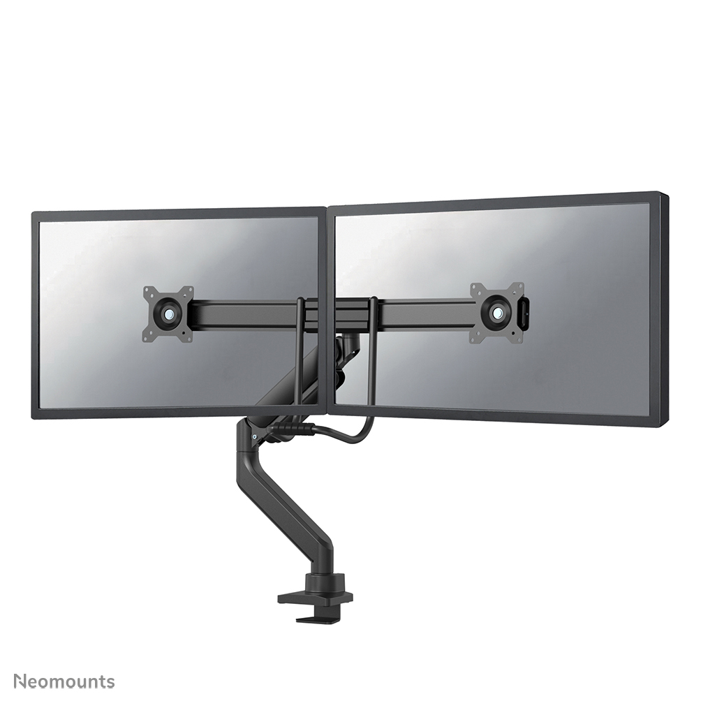 Neomounts NEXT Core DS75-450BL2 Crossbar monitorarm 2 schermen - 17-32" - 1-8 kg/scherm - gasveer - 180°-stop - Topfix - Easy Install-model - 100% plasticvrije verpakking - zwart