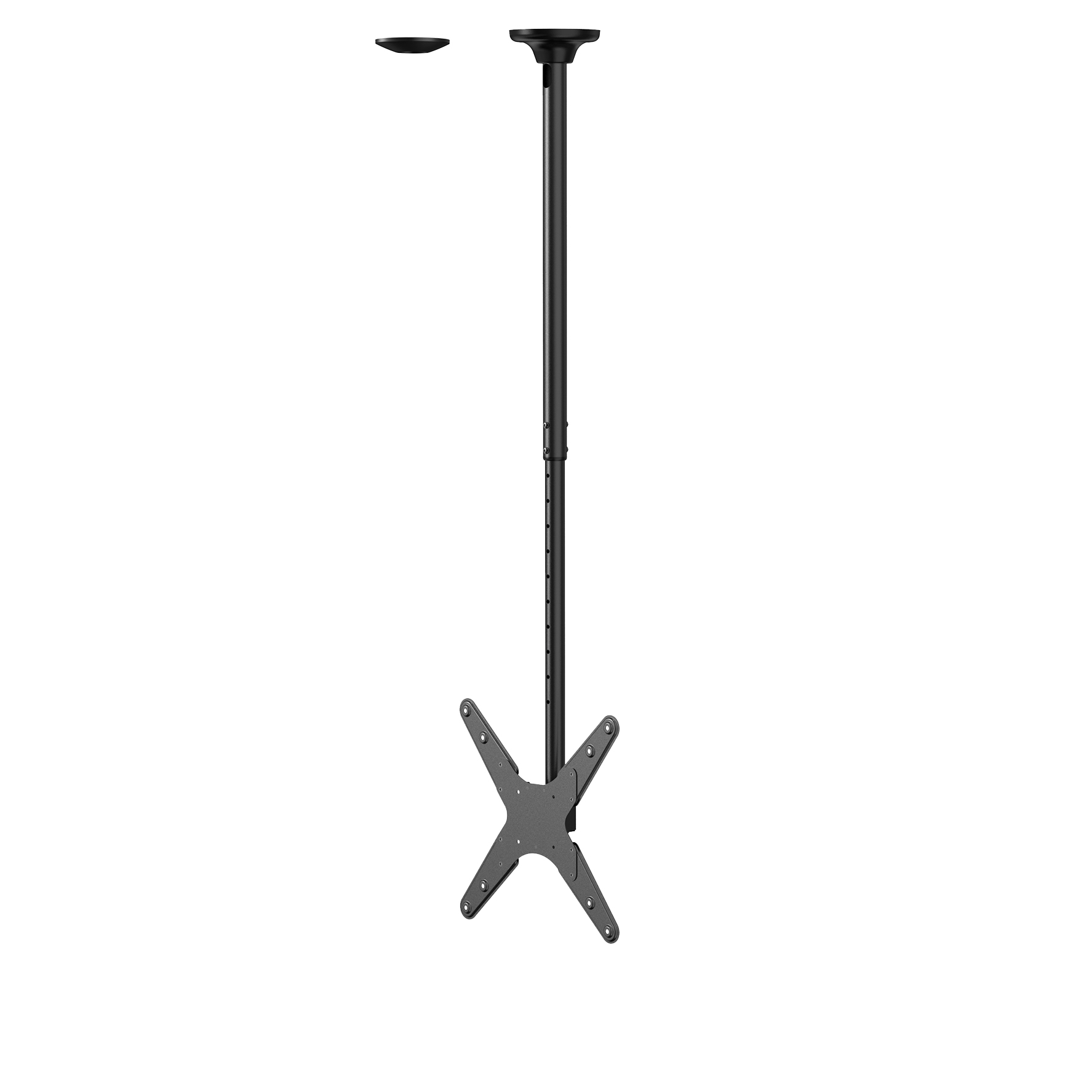 Neomounts FPMA-C340BLACK Monitor/TV-beugel plafond 1 scherm - 32-75" - max 50 kg - VESA 100x100-400x400 - h 106-156 cm - zwart