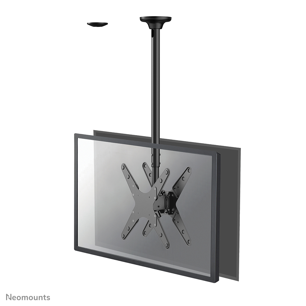 Neomounts FPMA-C340DBLACK Monitor/TV-beugel plafond 2 schermen - 32-75" - max 50 kg/scherm - VESA 100x100-400x400 - h 106-156 cm - zwart