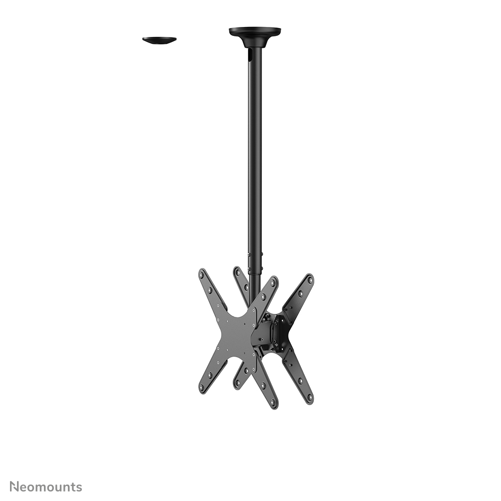 Neomounts FPMA-C340DBLACK Monitor/TV-beugel plafond 2 schermen - 32-75" - max 50 kg/scherm - VESA 100x100-400x400 - h 106-156 cm - zwart