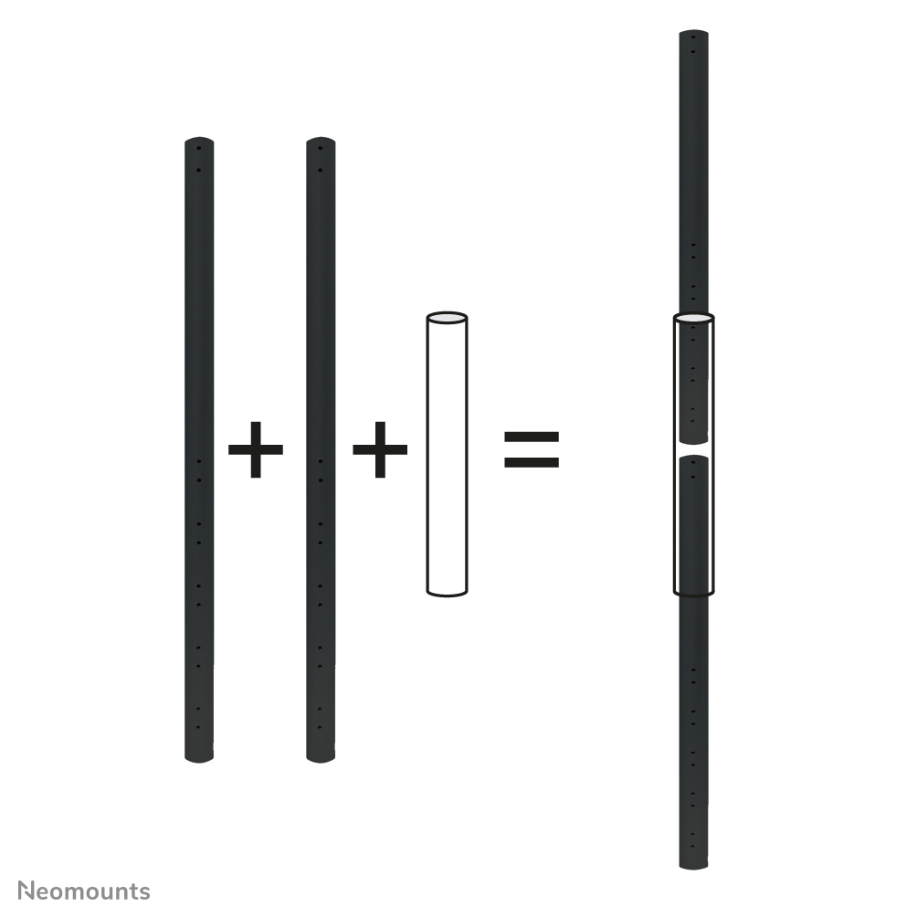 Neomounts FPMA-CPCONNECTBLACK Verlengbuis koppelstuk - max 50 kg - geschikt voor FPMA-CP100/CP150/CP200BLACK - zwart