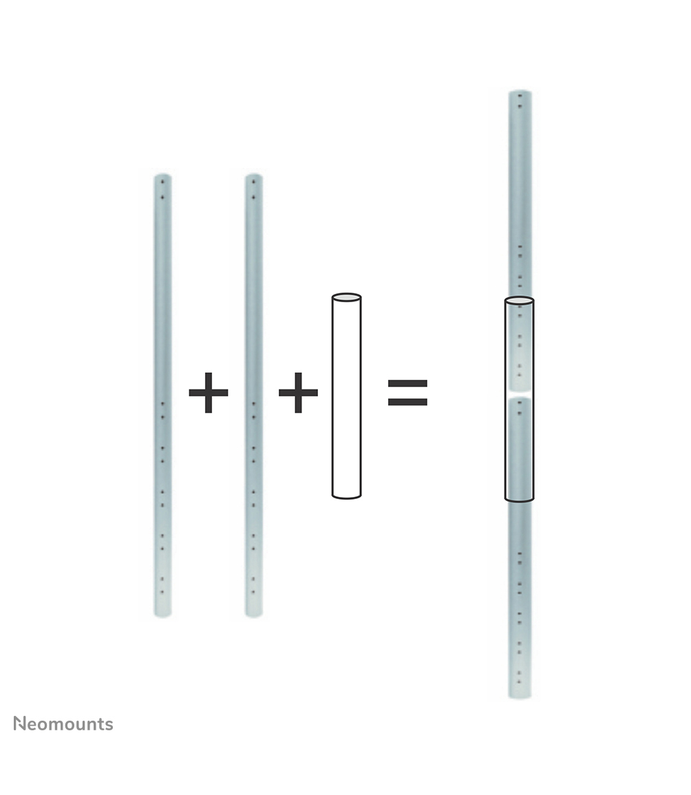 Neomounts FPMA-CPCONNECTSILVER Verlengbuis koppelstuk - max 50 kg - geschikt voor FPMA-CP100/CP150/CP200 - zilver