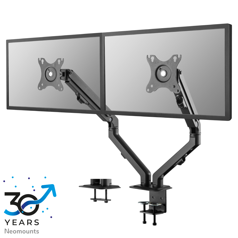 Neomounts FPMA-D650DBLACK Monitorarm 2 schermen - 17-27" - 2-7 kg/scherm - mechanische veer - zwart