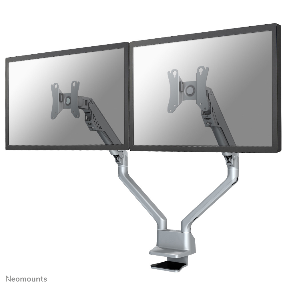 Neomounts FPMA-D750DSILVER Monitorarm 2 schermen - 10-32" - 2-8 kg/scherm - gasveer - Topfix - zilver