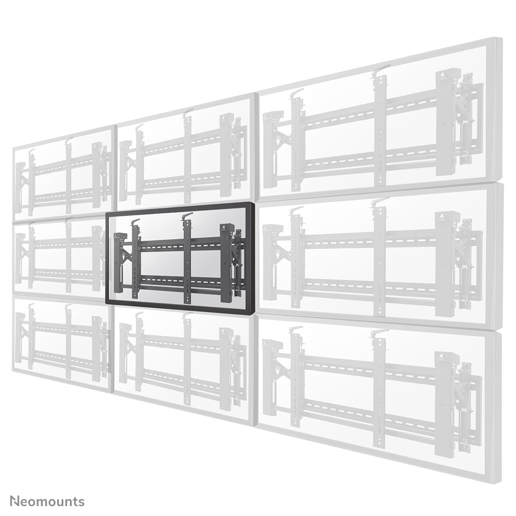 Neomounts LED-VW2000BLACK Videowall muurbeugel - 32-75" - max 70 kg - VESA 200x200-600x400 - d 14,3-30,6 cm - push-to-pop-out - microverstelling - vergrendelbaar (excl. slot) - zwart