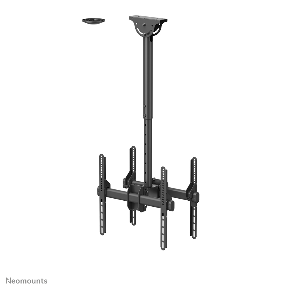 Neomounts NM-C440DBLACK Monitor/TV-beugel plafond 2 schermen - 32-60" - max 45 kg/scherm - VESA 200x200-400x400 - h 56-91 cm - geschikt voor schuin plafond - zwart
