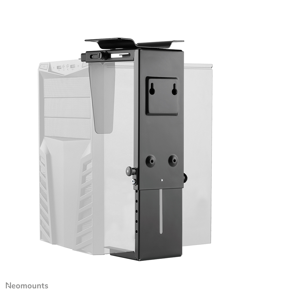 Neomounts Select NM-CPU100BLACK is een steun waarmee u een PC of thin client aan het bureau bevestigt.