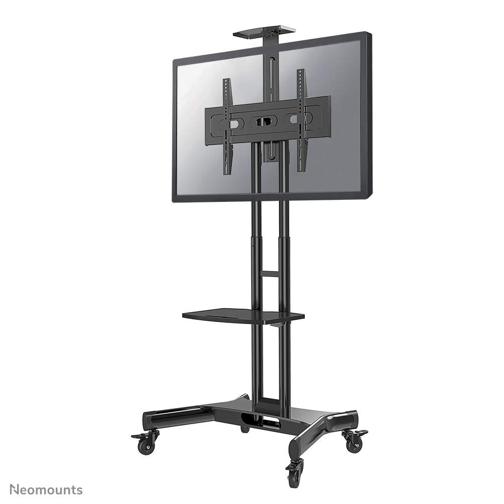 Neomounts NM-M1700BLACK TV trolley - 32-75" - max 50 kg - manueel h 104,2-154,2 cm - VESA 200x200-600x400 - incl. cam/hardware-plateau - zwart