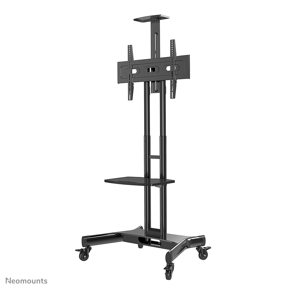 Neomounts NM-M1700BLACK TV trolley - 32-75" - max 50 kg - manueel h 104,2-154,2 cm - VESA 200x200-600x400 - incl. cam/hardware-plateau - zwart