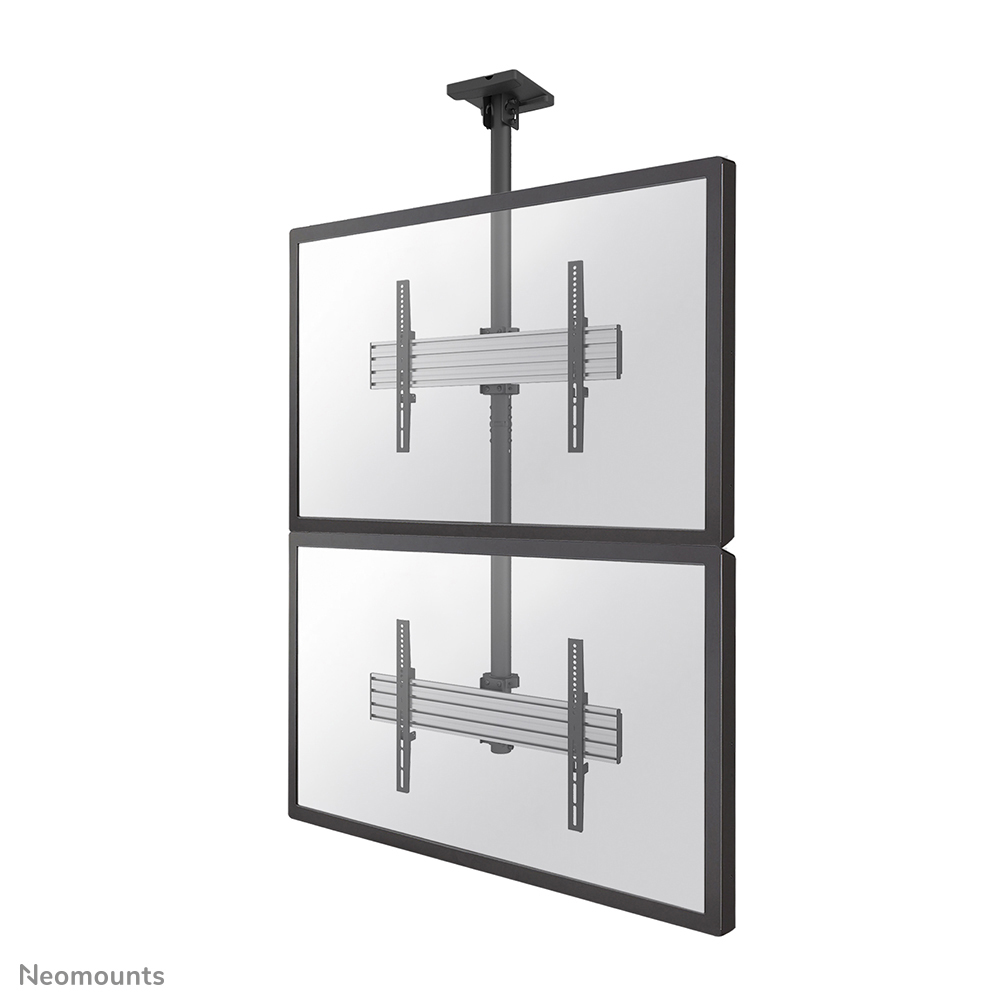 Neomounts NMPRO-C12 Videowall plafondbeugel 2 schermen - 32-65" - max 30 kg/scherm - VESA 100x100-600x400 - h 325 cm - verticale montage - zwart