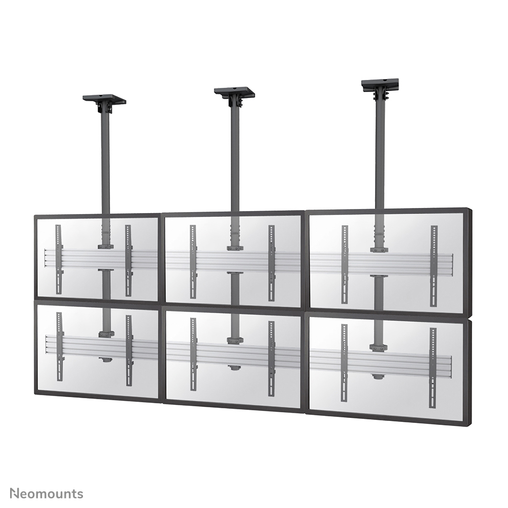 Neomounts NMPRO-C32 Videowall plafondbeugel 6 schermen - 32-55" - max 30 kg/scherm - VESA 100x100-600x400 - h 325 cm - zwart