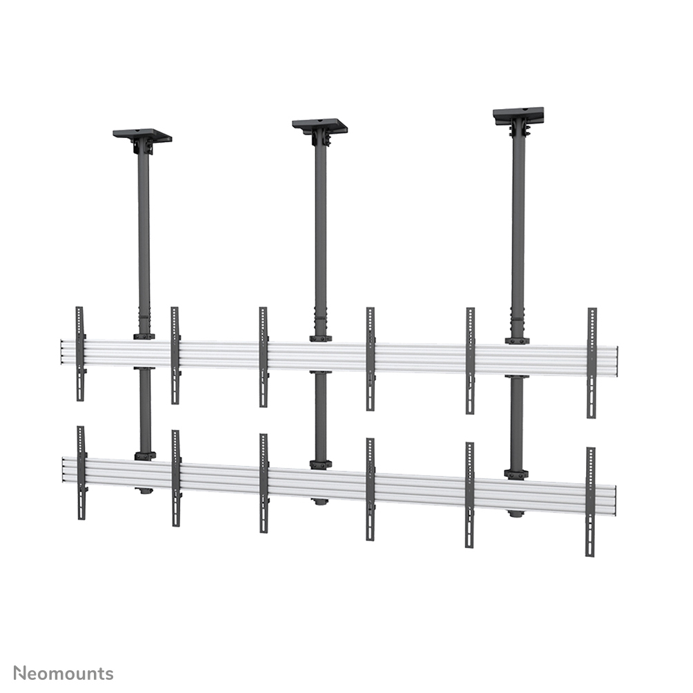 Neomounts NMPRO-C32 Videowall plafondbeugel 6 schermen - 32-55" - max 30 kg/scherm - VESA 100x100-600x400 - h 325 cm - zwart