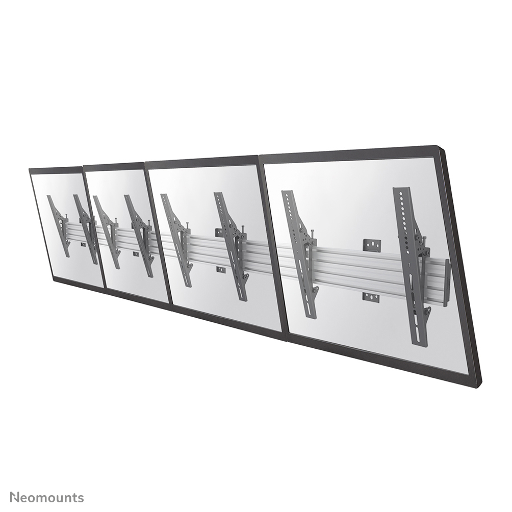 Neomounts NMPRO-WMB4 Menuboard muurbeugel 4 schermen - 32-55" - max 30 kg/scherm - VESA 100x100-600x400 - kantelbaar - zwart
