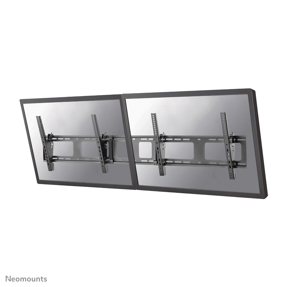 Neomounts NS-WMB200BLACK Menuboard muurbeugel 2 schermen - 40-52" - max 50 kg/scherm - VESA 200x200-600x400 - kantelbaar - zwart