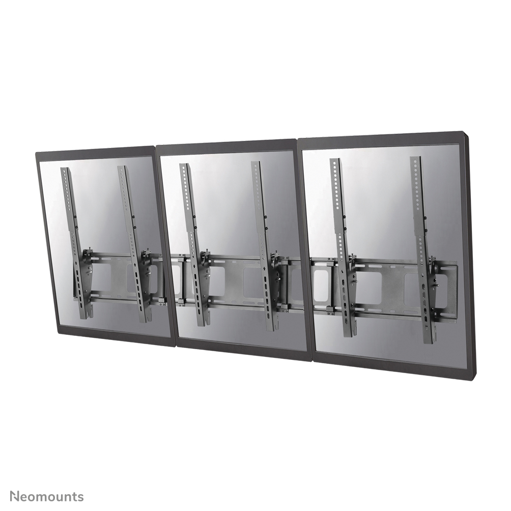 Neomounts NS-WMB300PBLACK Menuboard muurbeugel 3 schermen - 40-52" - max 50 kg/scherm - VESA 200x200-400x600 - d 7,8 cm - portrait - zwart