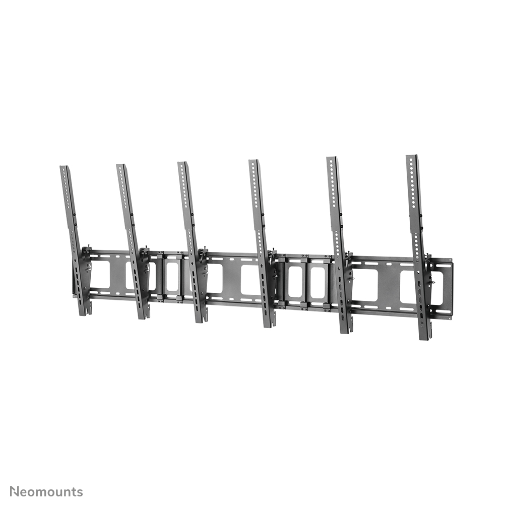 Neomounts NS-WMB300PBLACK Menuboard muurbeugel 3 schermen - 40-52" - max 50 kg/scherm - VESA 200x200-400x600 - d 7,8 cm - portrait - zwart