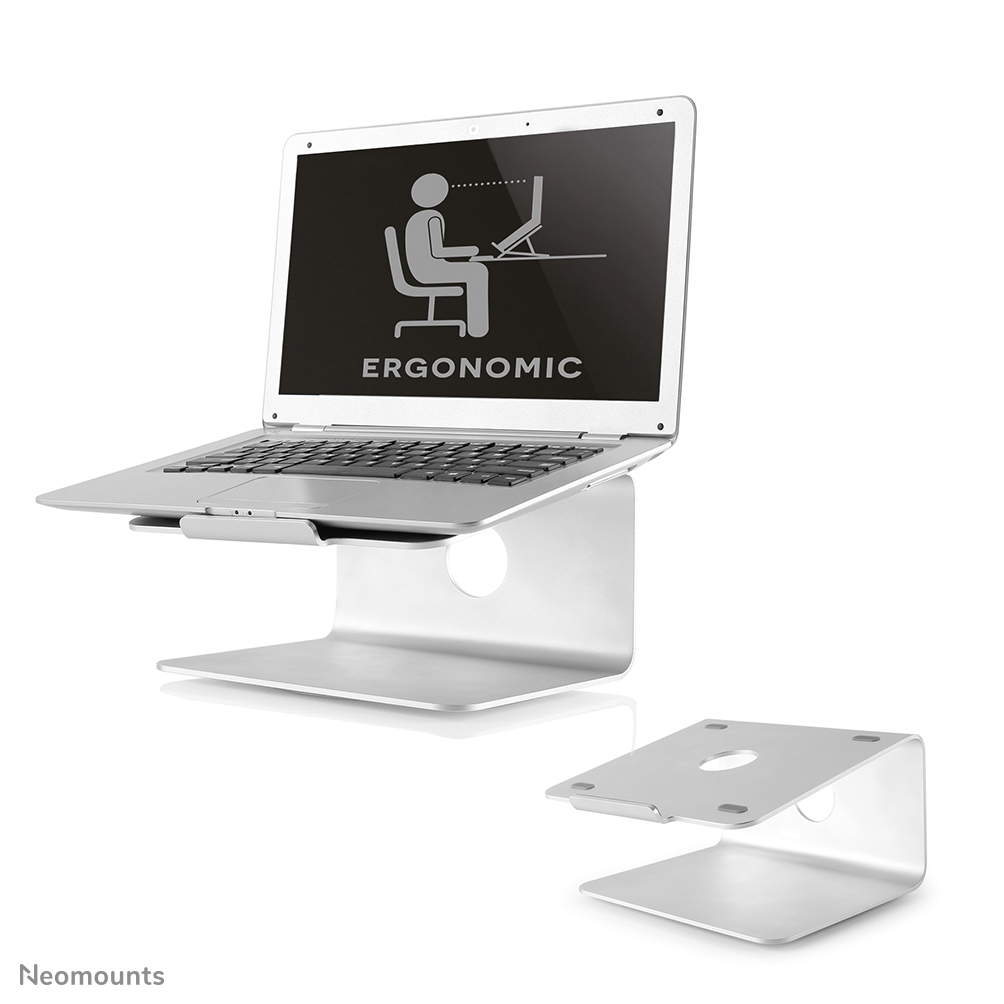 Neomounts NSLS050 Laptopstandaard - 10-17" - max 5 kg - 360° draaibaar - universeel - zilver