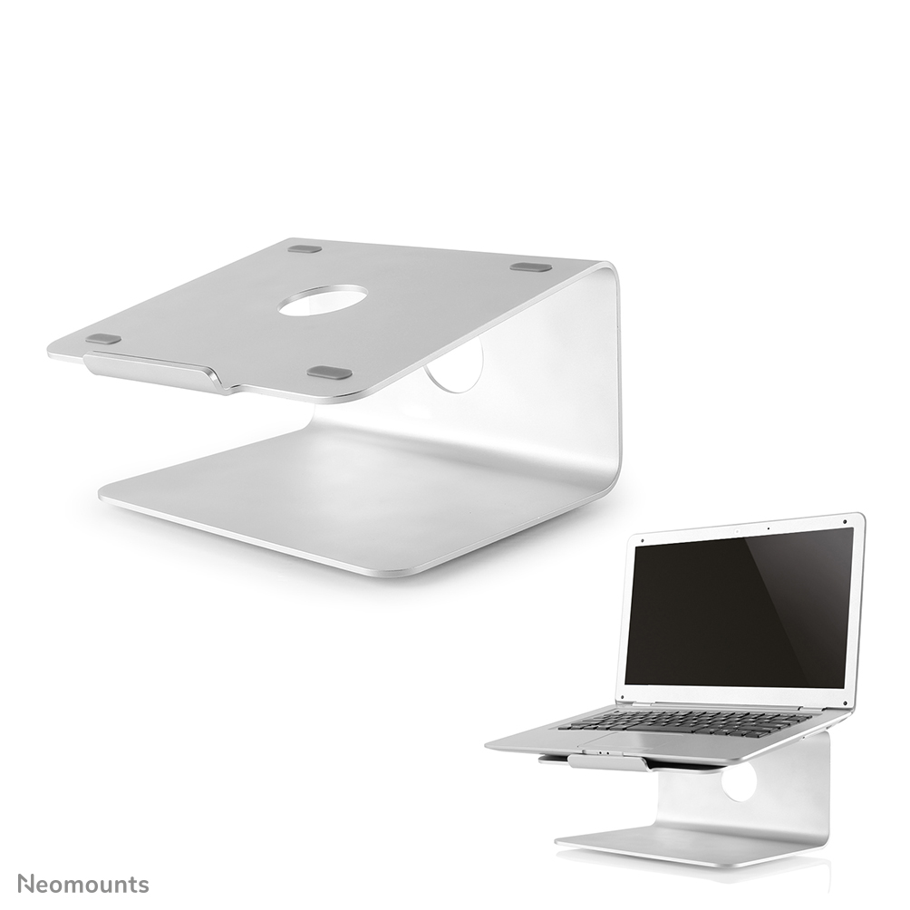 Neomounts NSLS050 Laptopstandaard - 10-17" - max 5 kg - 360° draaibaar - universeel - zilver