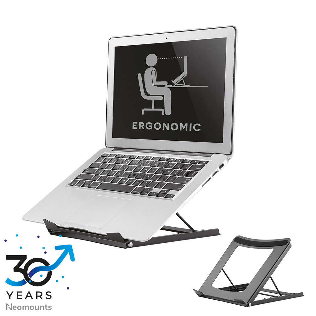 Neomounts NSLS075BLACK Laptopstandaard - 10-16" - max 5 kg - 5 hoogteposities - opvouwbaar - compact - universeel - zwart
