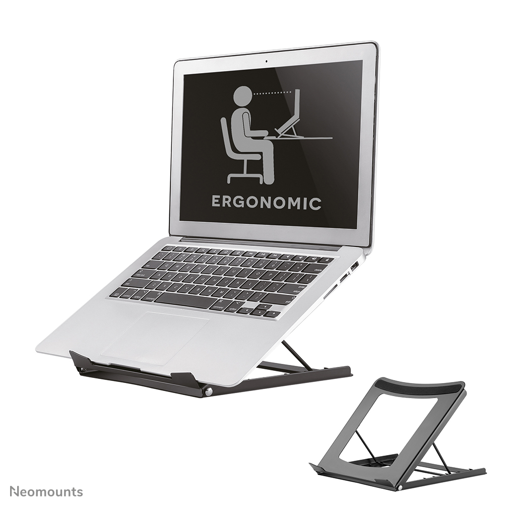 Neomounts NSLS075BLACK Laptopstandaard - 10-16" - max 5 kg - 5 hoogteposities - opvouwbaar - compact - universeel - zwart