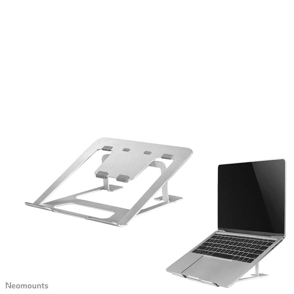 Neomounts NSLS085SILVER Laptopstandaard - 10-17" - max 5 kg - 6 hoogteposities - opvouwbaar - compact - ultra-slank - universeel - zilver