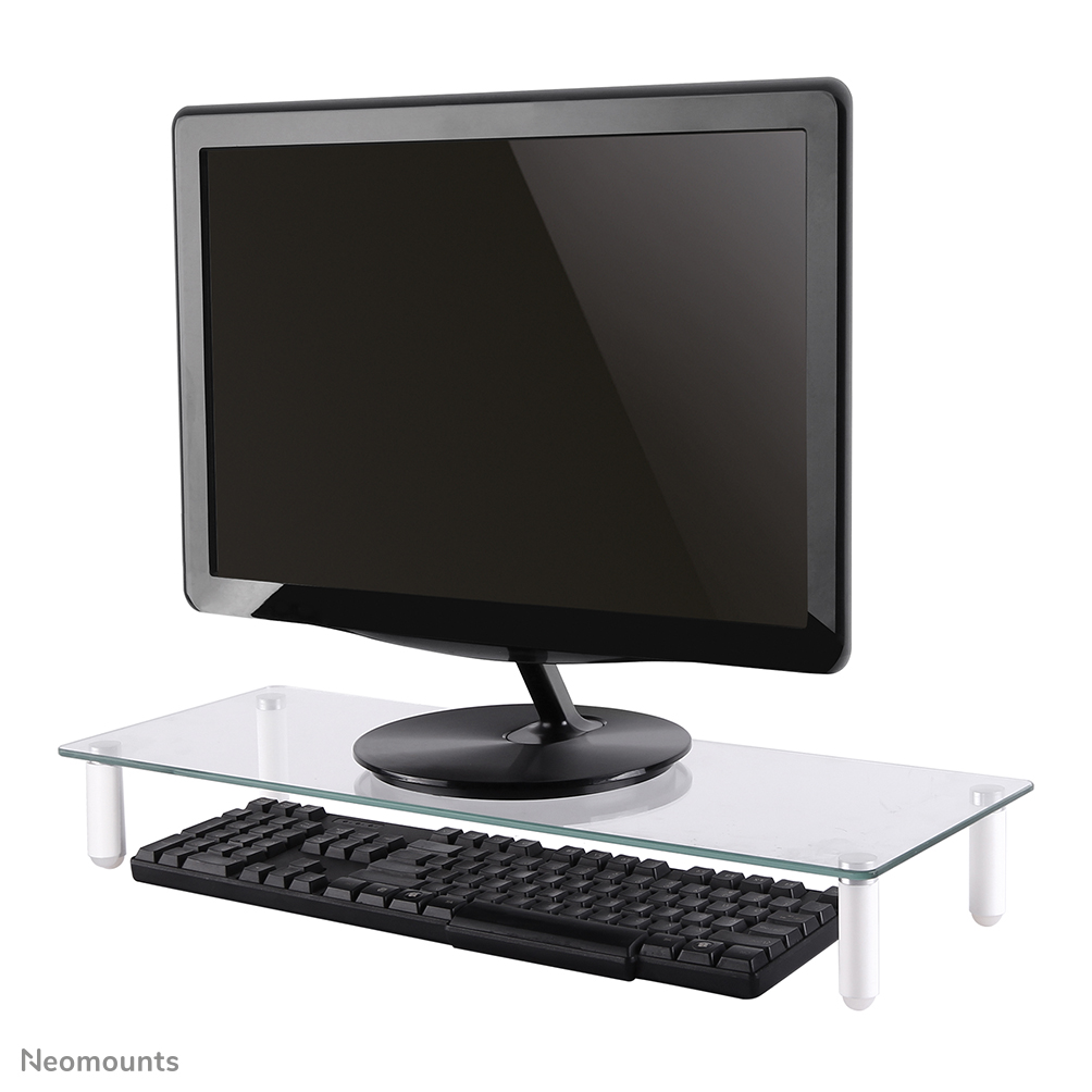 Neomounts NSMONITOR10 Monitor/laptopverhoger - max 25 kg - hxbxd 8x56x21 cm - universeel - transparant