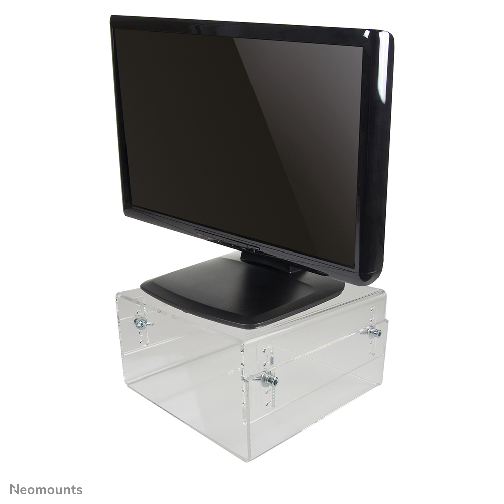 Neomounts NSMONITOR40 Monitor/laptopverhoger - max 25 kg - hxbxd 7-13x32x26 cm - universeel - transparant