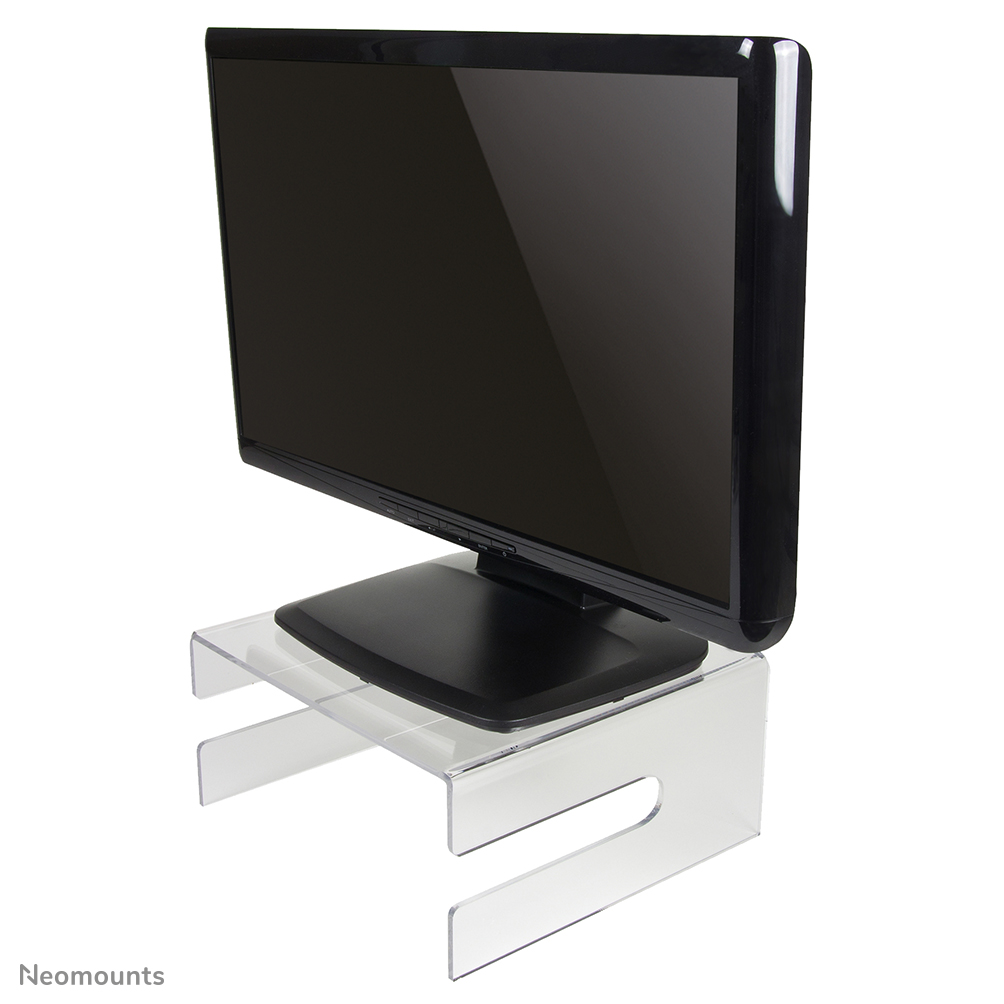 Neomounts NSMONITOR50 Monitor/laptopverhoger - max 25 kg - hxbxd 12,5x26x25 cm - universeel - transparant