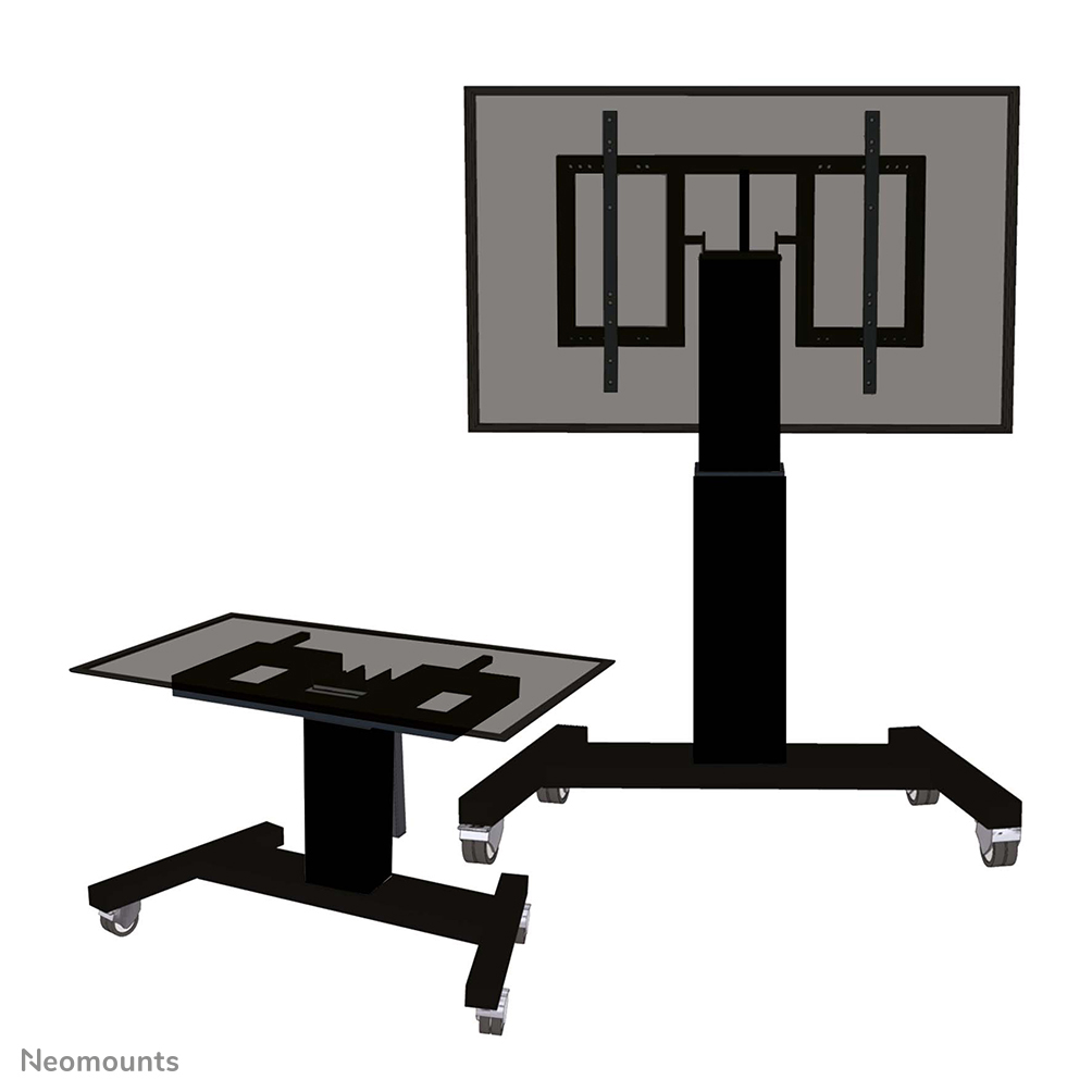 Neomounts PLASMA-M2500TBLACK TV trolley - 42-100" - max 150 kg - gemotoriseerd h 91-141 cm - VESA 400x200-800x600 - tafel kantelfunctie - zwart