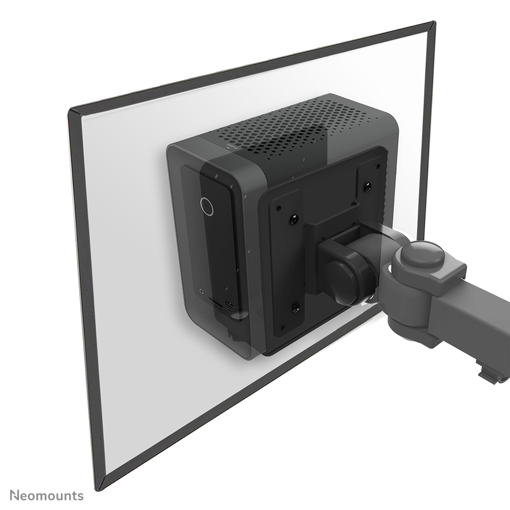 Neomounts THINCLIENT-20 Mini PC/NUC/Thin client houder - max 7 kg - VESA 50x50-100x100 - b 5,2-10 cm - universeel - zwart