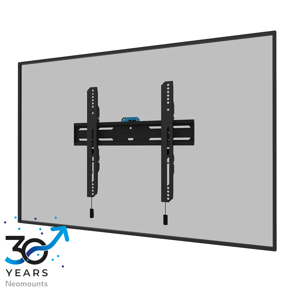 Neomounts LEVEL-850 WL30S-850BL14 Vlakke TV-beugel wand - 40-75" - max 50 kg - VESA 100x100-400x400 - d 3,3 cm - niveauverstelling - vergrendelbaar (incl. veiligheidsschroef, excl. slot) - Rapid Install-model incl. montagesjabloon - zwart