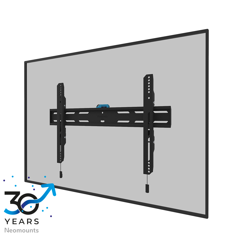 Neomounts LEVEL-850 WL30S-850BL16 Vlakke TV-beugel wand - 42-86" - max 60 kg - VESA 100x100-600x400 - d 3,3 cm - niveauverstelling - vergrendelbaar (incl. veiligheidsschroef, excl. slot) - Rapid Install-model incl. montagesjabloon - zwart