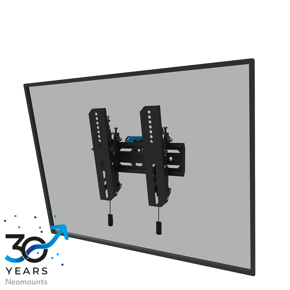 Neomounts LEVEL-850 WL35S-850BL12 Kantelbare TV-beugel wand - 24-65" - max 40 kg - VESA 75x75-200x200 - d 3,5 cm - niveauverstelling - vergrendelbaar (incl. veiligheidsschroef, excl. slot) - Rapid Install-model incl. montagesjabloon - zwart