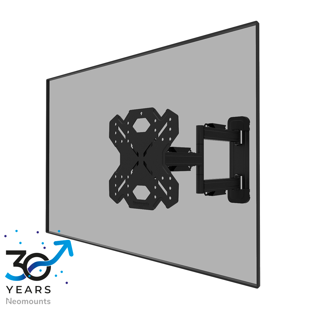 Neomounts LEVEL-850 WL40S-850BL12 Full motion TV-beugel wand - 32-55" - max 40 kg - VESA 100x100-200x200 - d 4,7-55,5 cm - niveauverstelling - Rapid Install-model incl. montagesjabloon - zwart