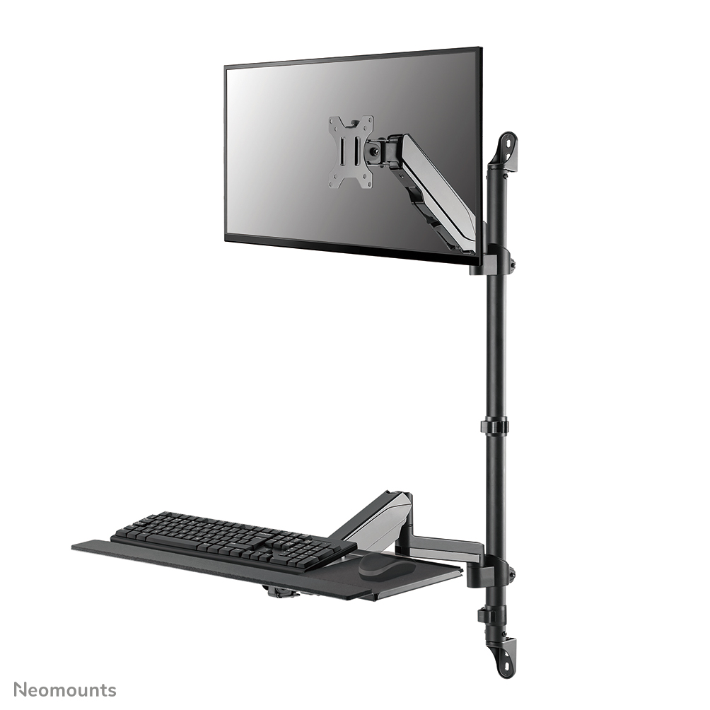 Neomounts WL90-325BL1 Zit-sta werkstation wand - 17-32" - 1-9 kg (curved 6 kg) - gasveer - zwart