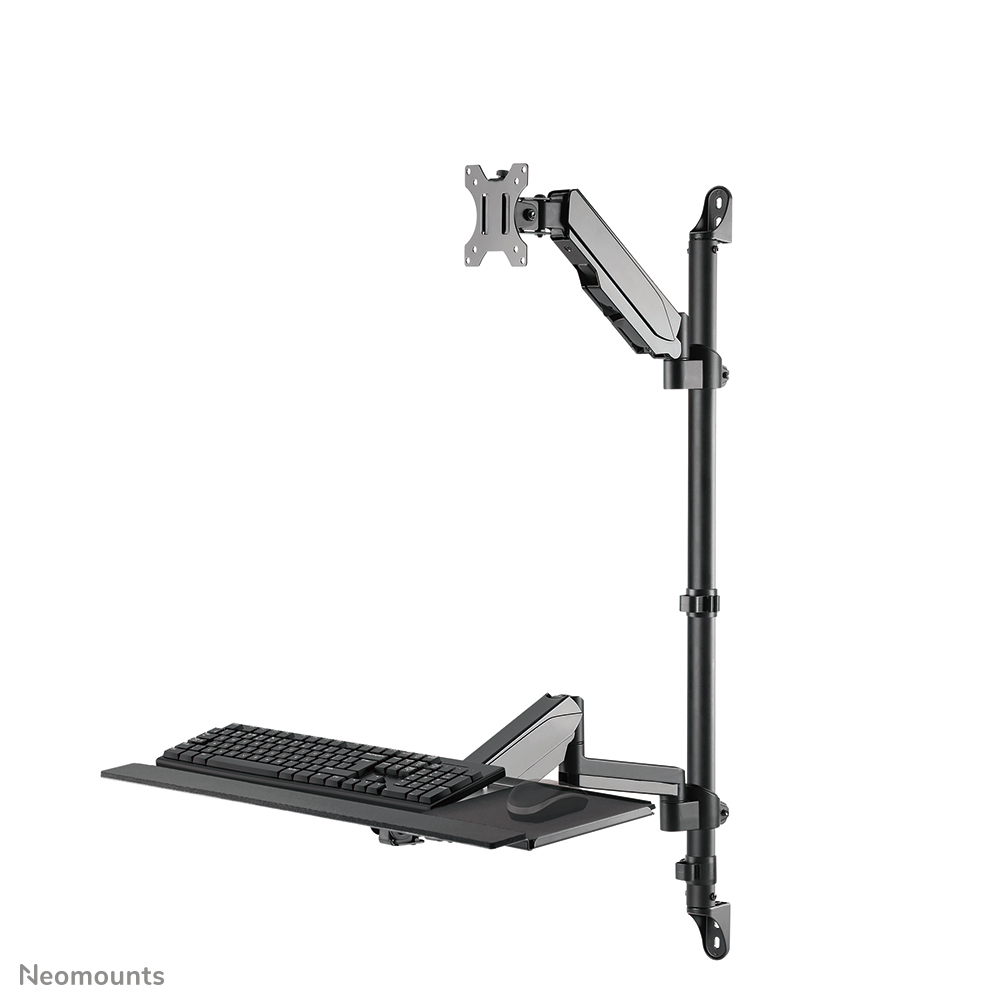 Neomounts WL90-325BL1 Zit-sta werkstation wand - 17-32" - 1-9 kg (curved 6 kg) - gasveer - zwart