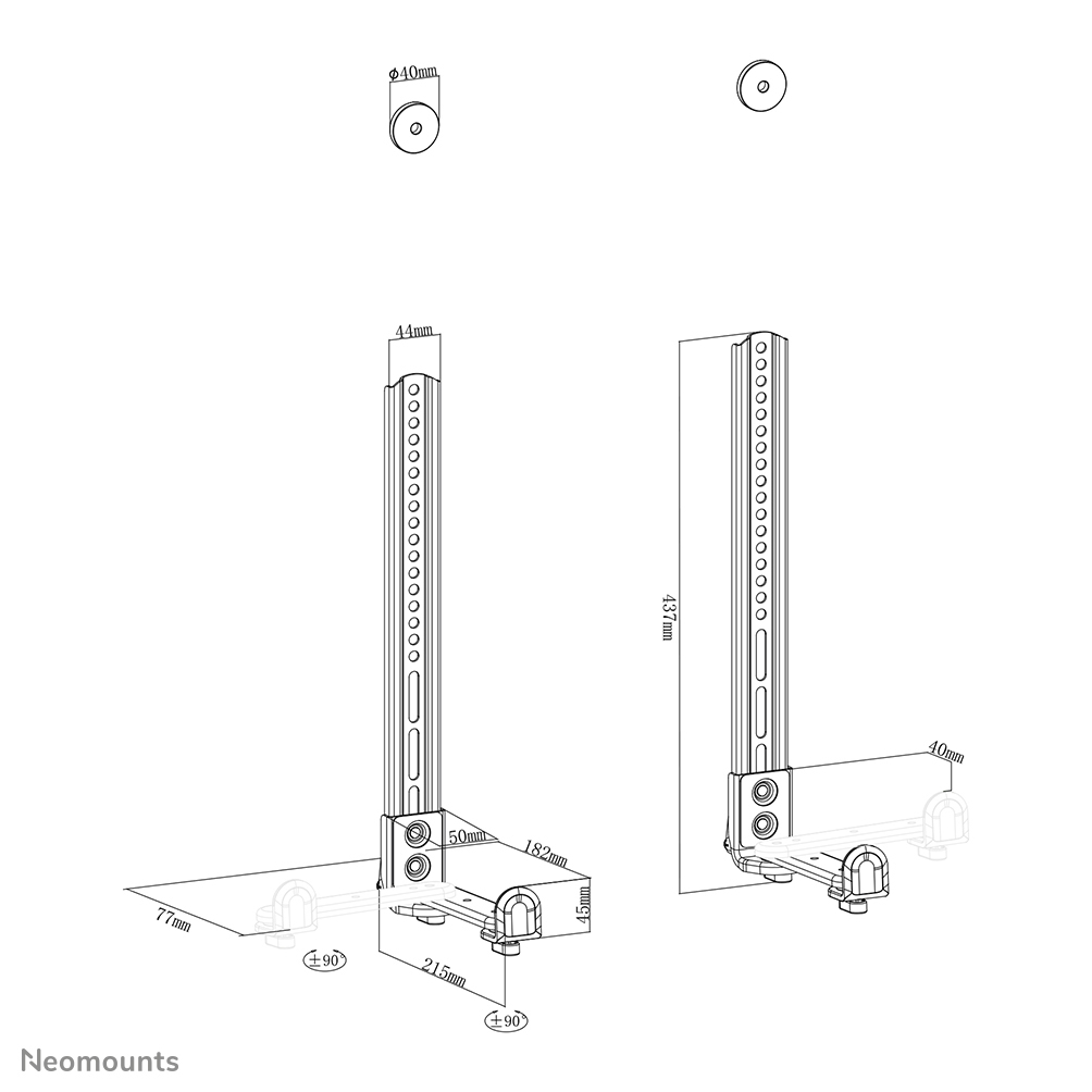 AWL29-650BL1 - Neomounts AWL29-650BL1 Videobar/soundbar houder VESA - m